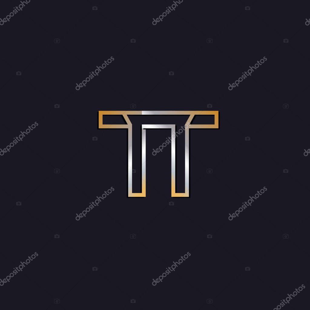 Initial letters tt  logo  on dark background