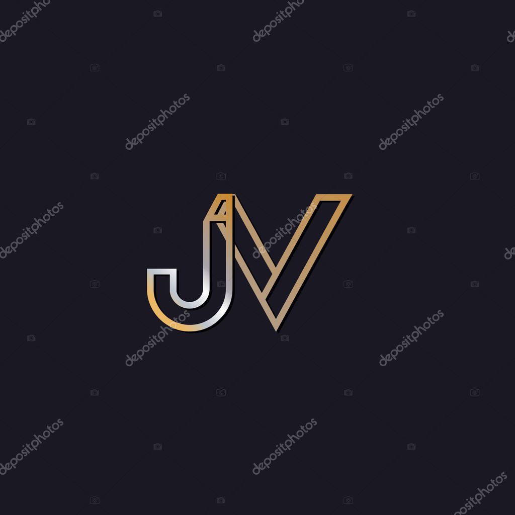 Initial letters  jv  logo  on dark background