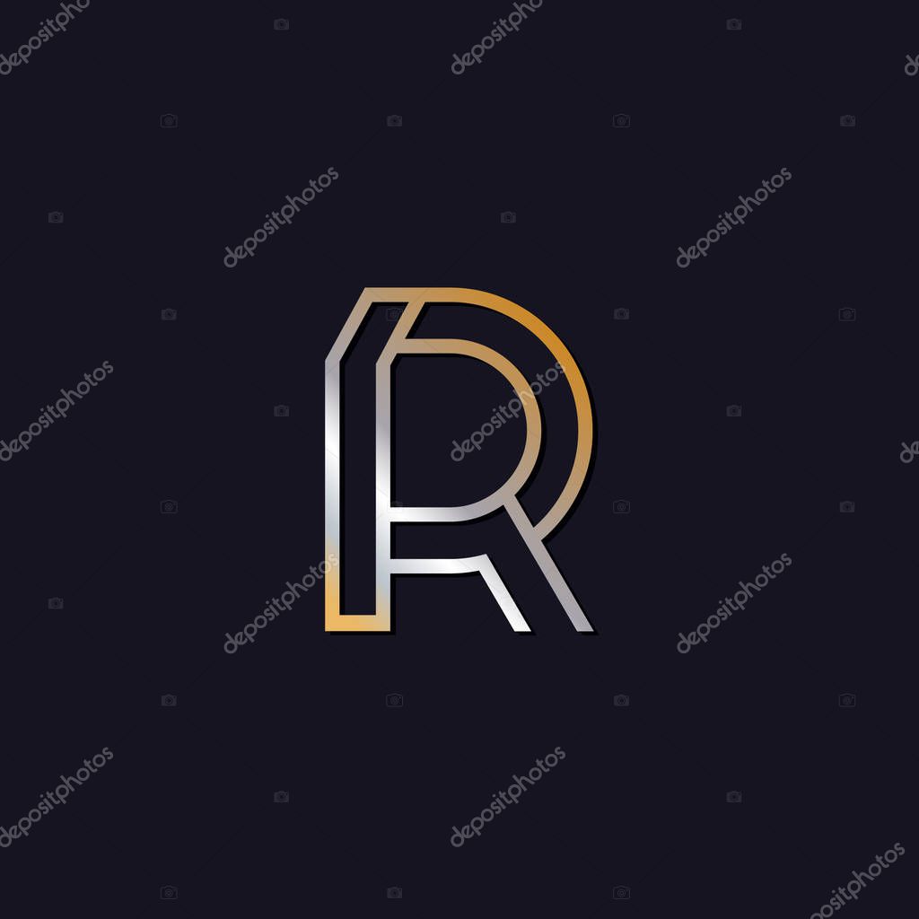 R  initial letter logo  on dark background