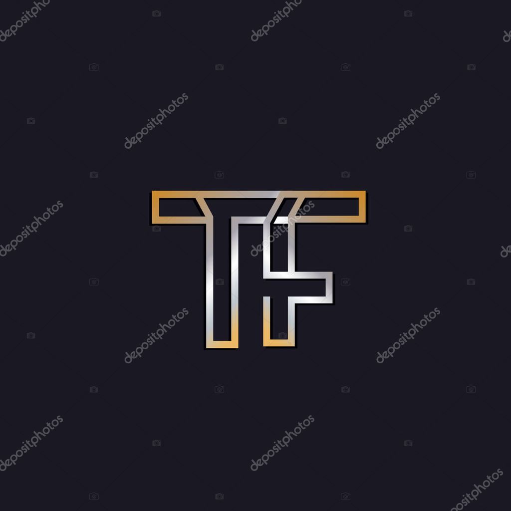 Initial letters tf  logo  on dark background