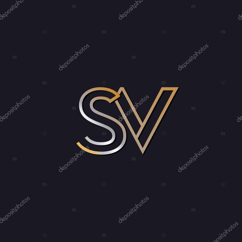 Initial letters sv  logo  on dark background