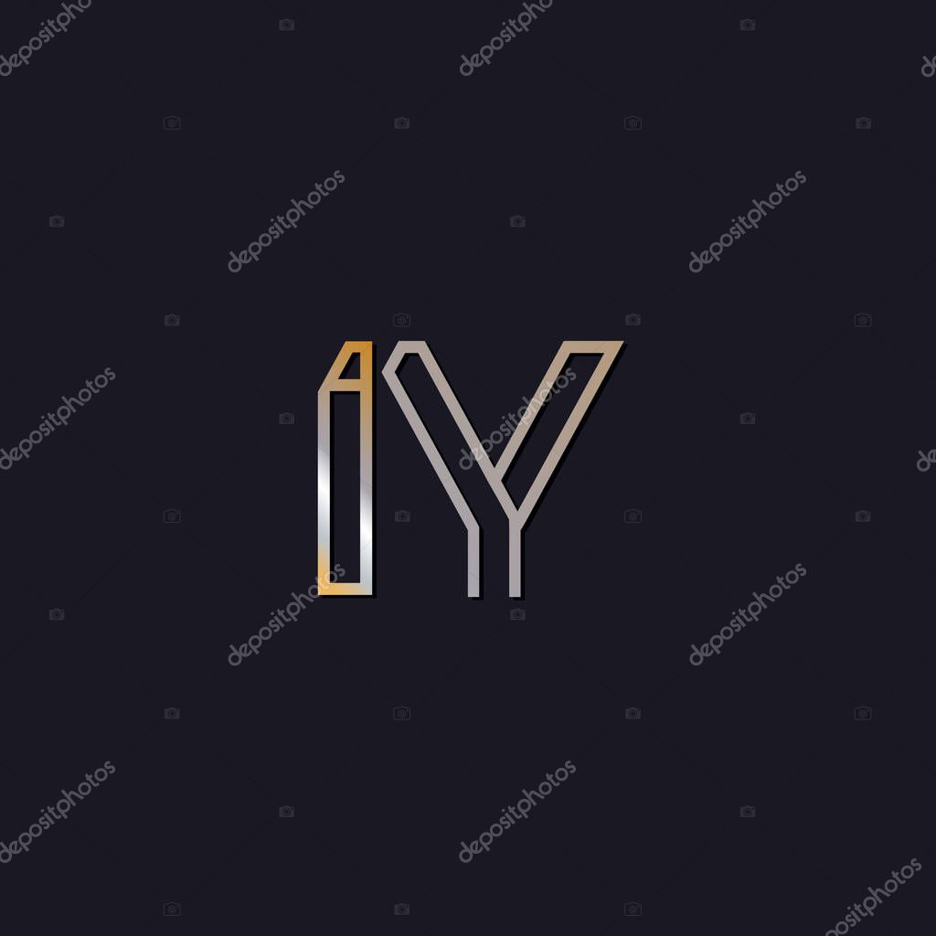 Initial letters  iy  logo  on dark background