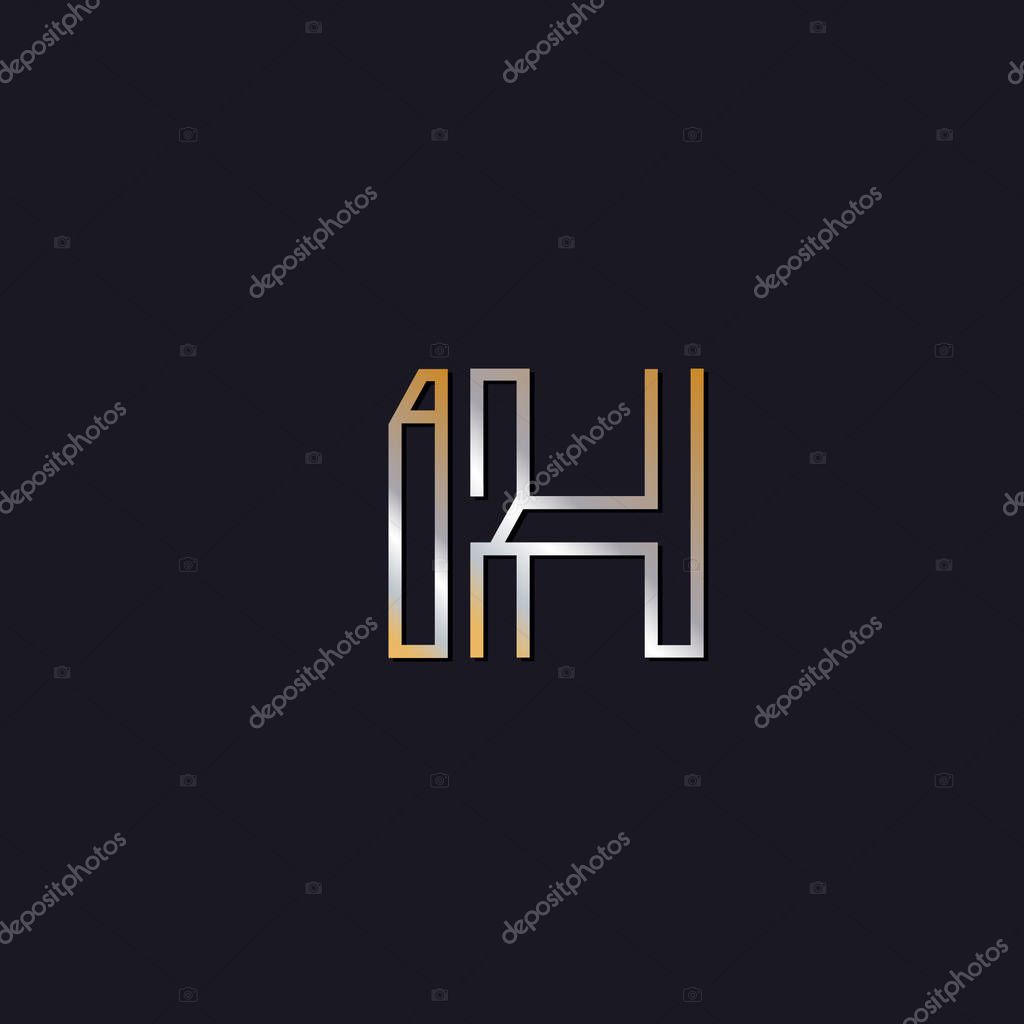 Initial letters ih   logo  on dark background