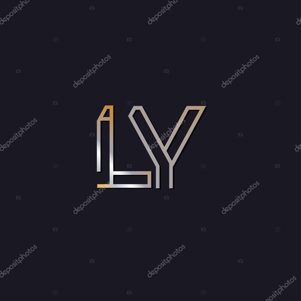 Initial letters  ly  logo  on dark background