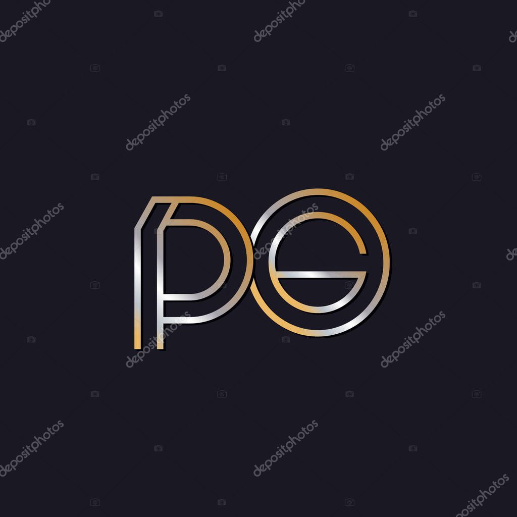 Initial letters po   logo  on dark background