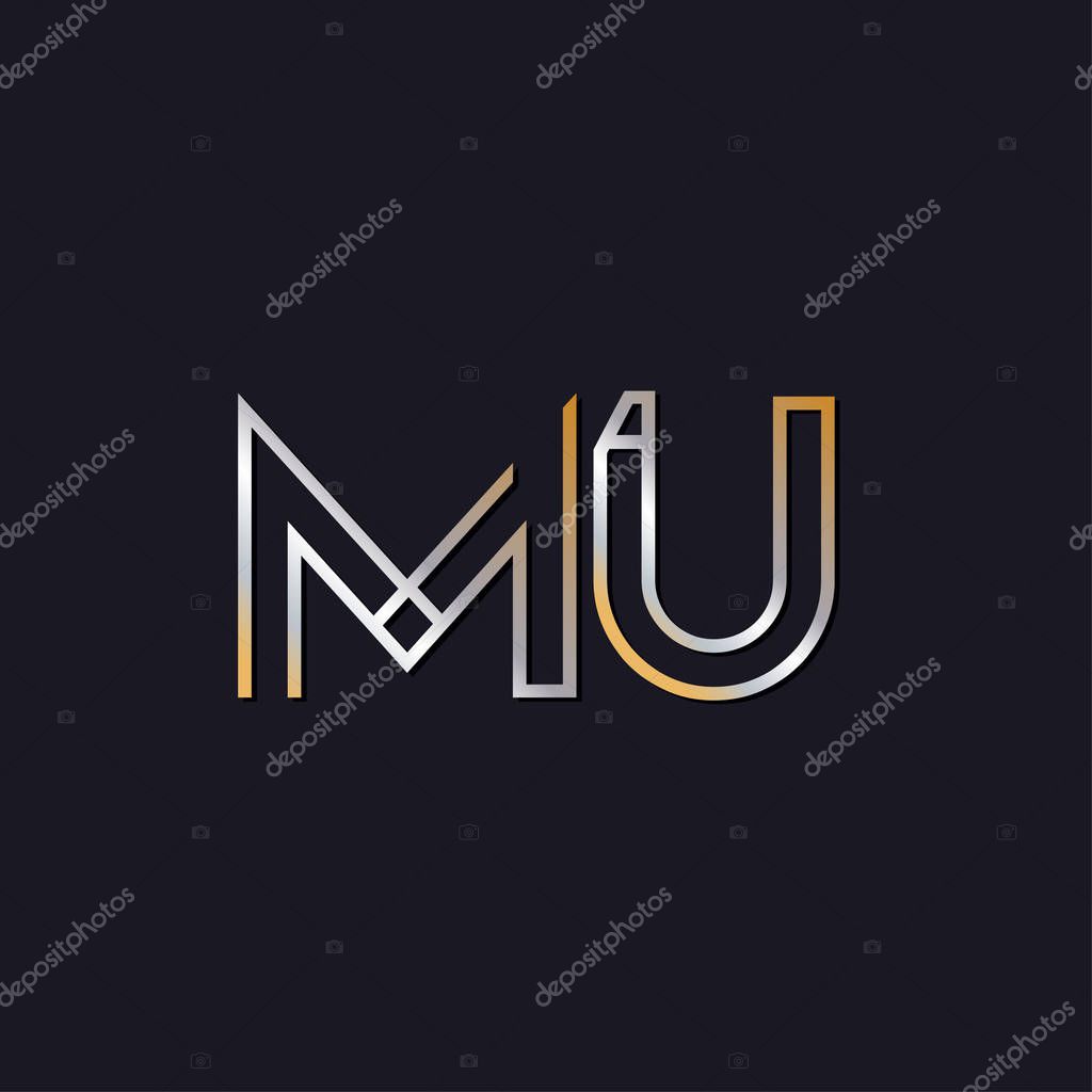 Initial letters mu   logo  on dark background