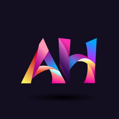 Ah renkli harfler logo, vektör çizim 