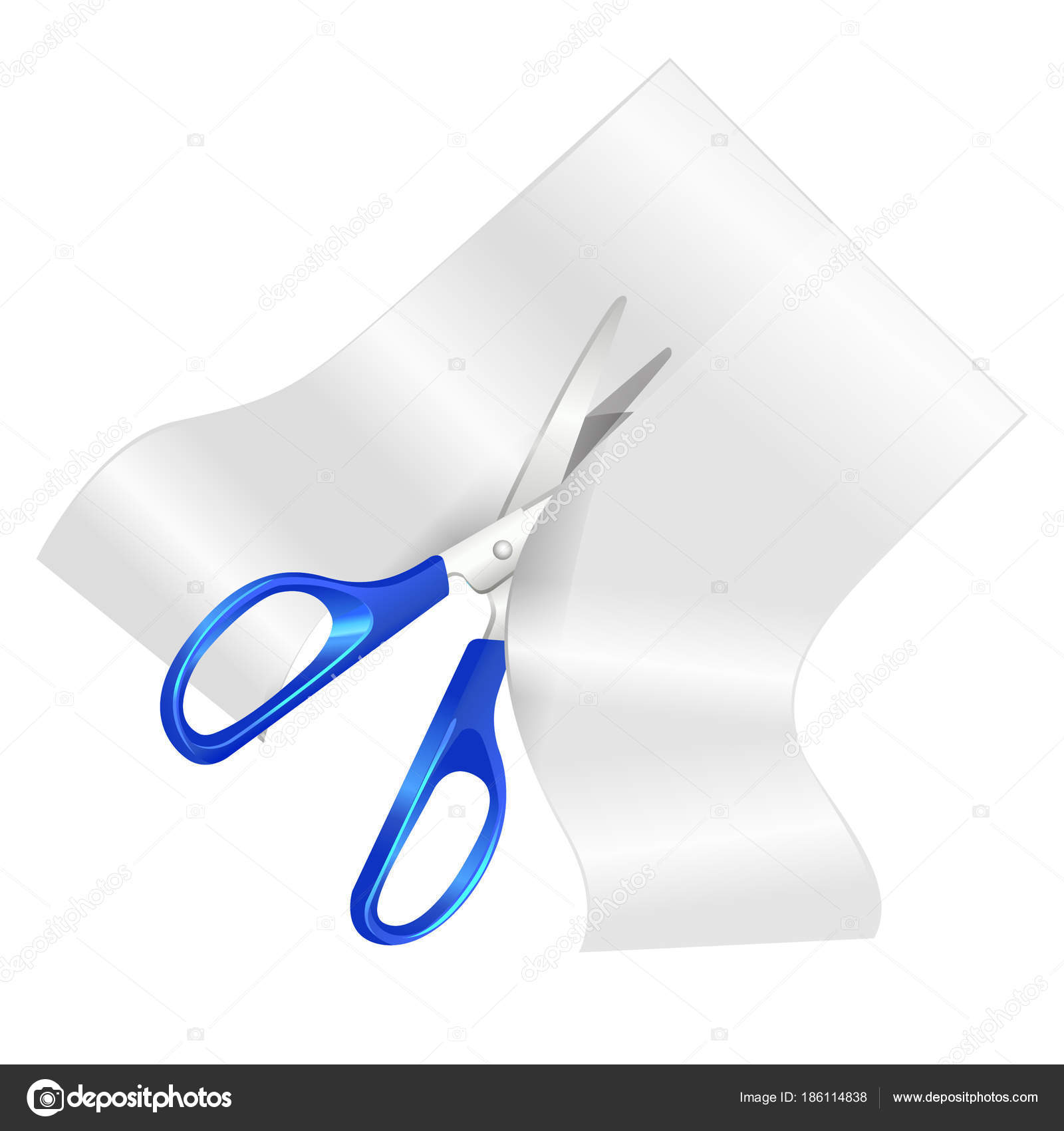 Scissors Cutting Paper Vector Illustration Stock Vector Royalty Free Vector Image By C Vectorawesome 186114838
