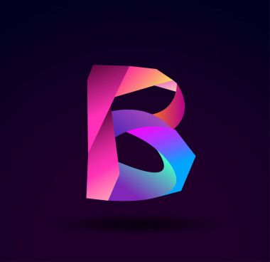 b renkli harf logo, vektör çizim 