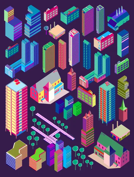 Urbain Bâtiments Ville Illustration Vectorielle — Image vectorielle