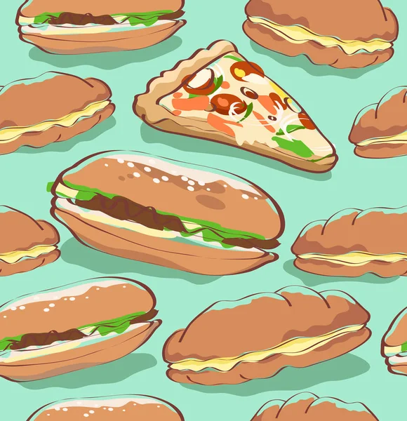 Hamburguesas Fondo Ilustración Vectorial — Archivo Imágenes Vectoriales