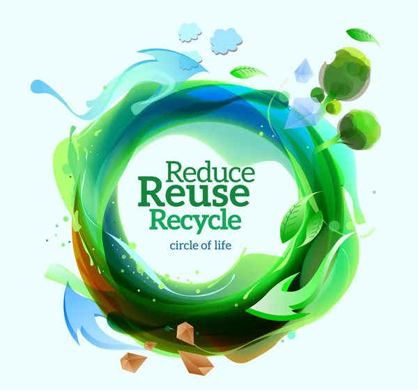 Deduce Reuse Recycle Sign Vector Illustration — Stock Vector