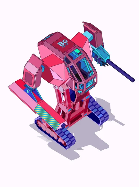 Transformador Robot Moderno Rosa Ilustración Vectores — Vector de stock