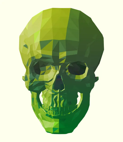 ベクトル図 白地に緑の頭蓋骨 — ストックベクタ