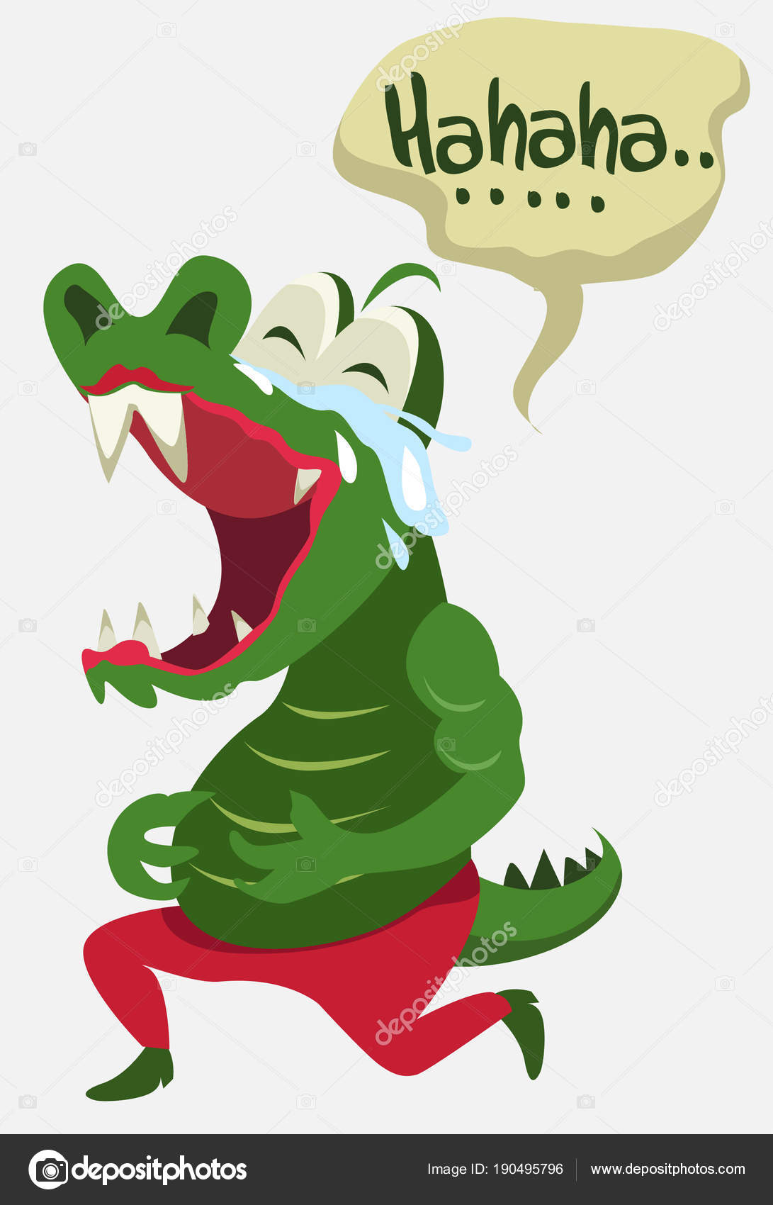 Sticker Crocodile Laughing Vector Illustration Stock