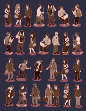 business people isometric set. detailed vector illustration clipart