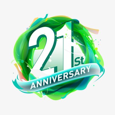 21 yıl dönümü yeşil arka plan