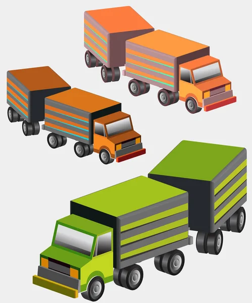Σύνολο Μεταφορές Φορτηγά Εικονογράφηση Διάνυσμα — Διανυσματικό Αρχείο