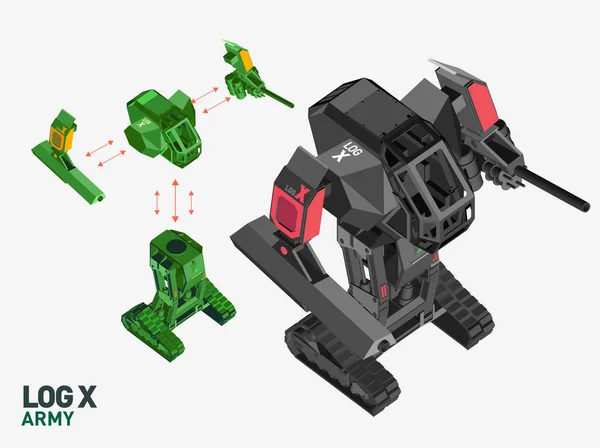 Moderner Robotertransformator Vektorillustration — Stockvektor