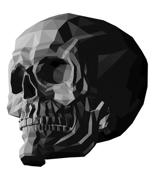 白背景 ベクトル図の上の頭蓋骨 — ストックベクタ