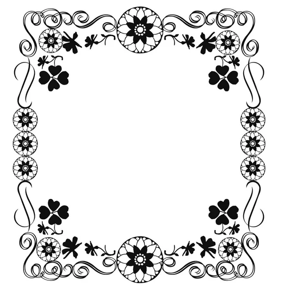 Mooie Bloemen Frame Achtergrond Vectorillustratie — Stockvector