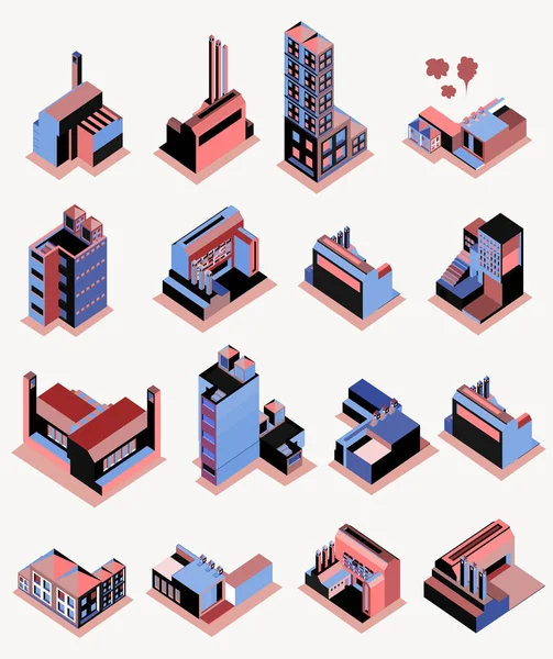 Αστικά Σπίτια Κτίρια Διανυσματικά Εικονογράφηση — Διανυσματικό Αρχείο