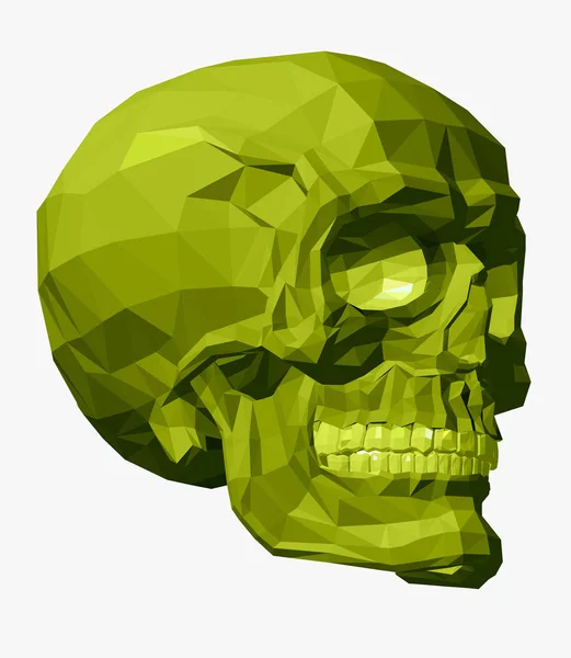 Green Skull White Background Vector Illustration — Stock Vector