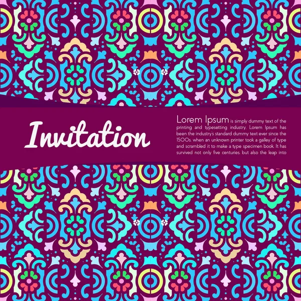 Convite Étnico Textura Ilustração Vetorial —  Vetores de Stock