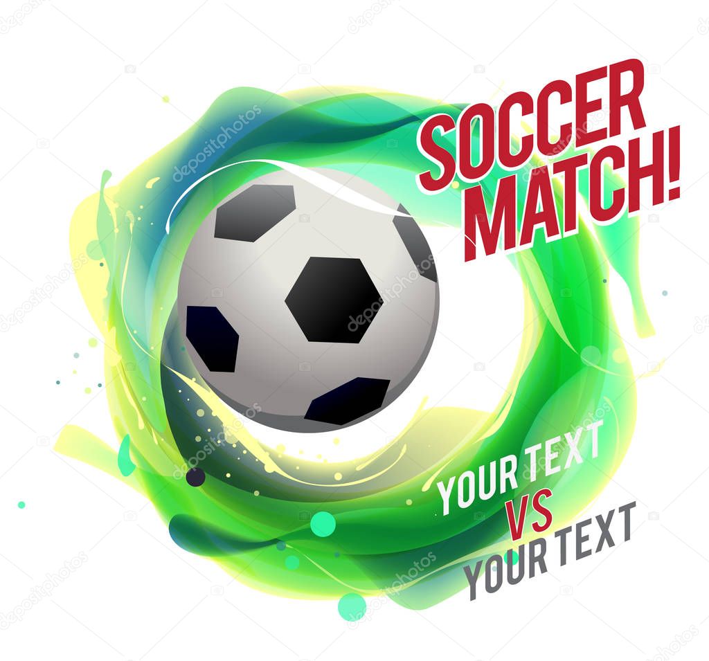 soccer match background, vector illustration 