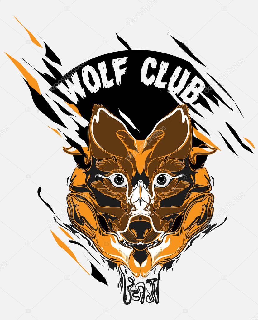 Wolf club logo, vector illustration