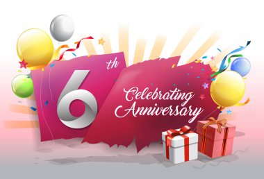 arka plan dekoratif 6 yıl yıldönümü