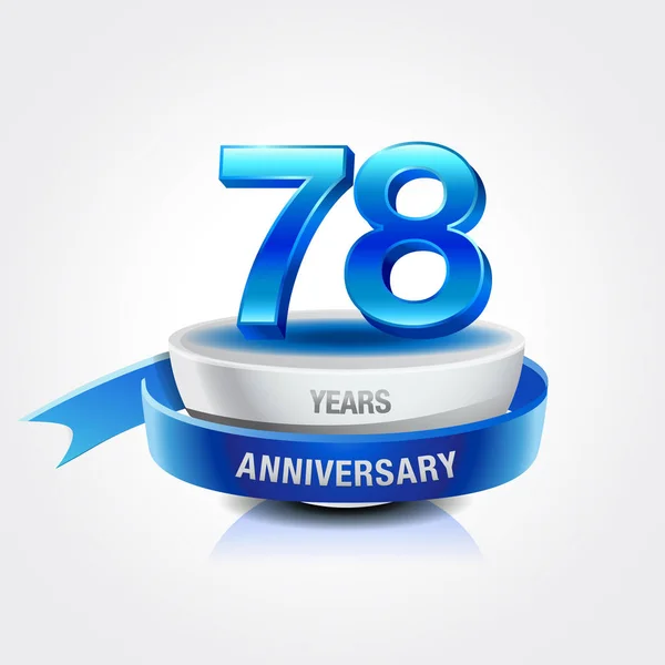 Years Blue White Anniversary Decorative Background — Stock Vector