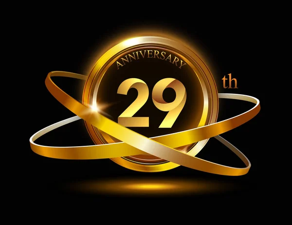 Years Golden Anniversary Decorative Background — Stock Vector