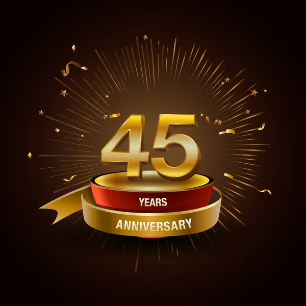 Years Golden Anniversary Decorative Background — Stock Vector