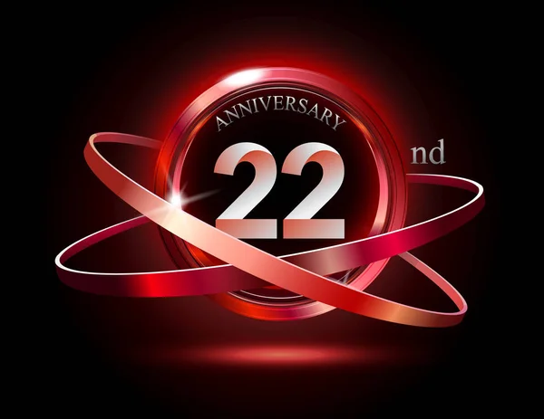 22 yıl dekoratif arka plan kırmızı yıldönümü