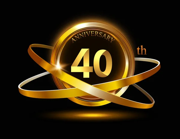 Anni Oro Anniversario Sfondo Decorativo — Vettoriale Stock