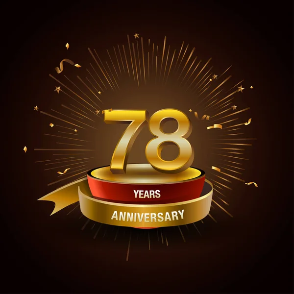 Years Golden Anniversary Decorative Background — Stock Vector