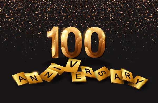 100 Jahre Goldenes Jubiläum Dekorativer Hintergrund — Stockvektor