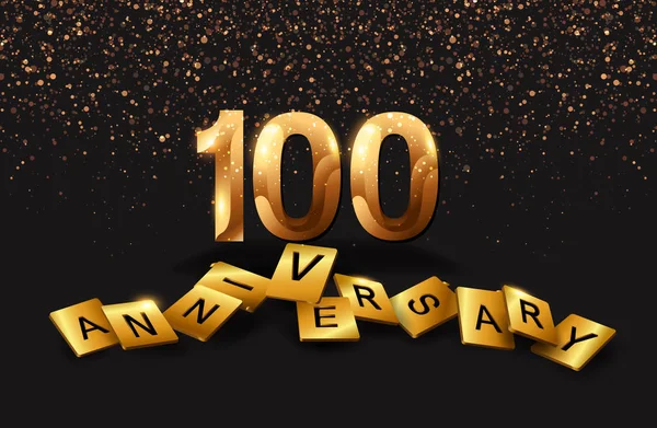 100 Anos Ouro Aniversário Fundo Decorativo — Vetor de Stock