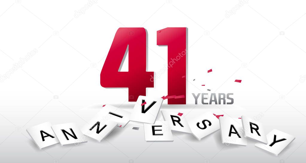 41  years  silver   anniversary decorative background