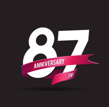 87 yıl yıldönümü dekoratif arka plan gümüş