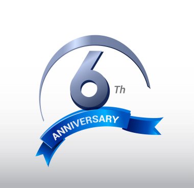 arka plan dekoratif 6 yıl yıldönümü