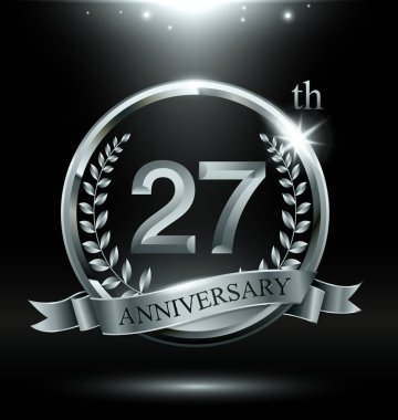 27 yıl yıldönümü dekoratif arka plan