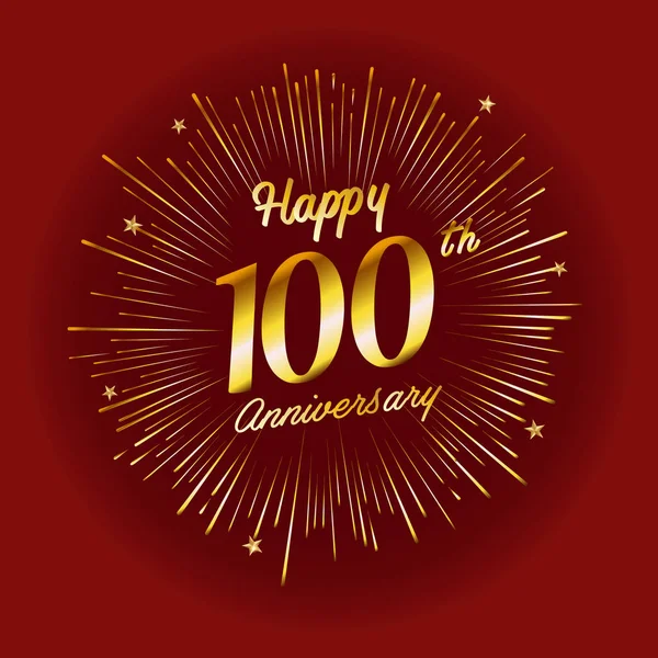 100 Anos Ouro Aniversário Fundo Decorativo — Vetor de Stock