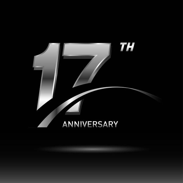 17  years silver  anniversary decorative background