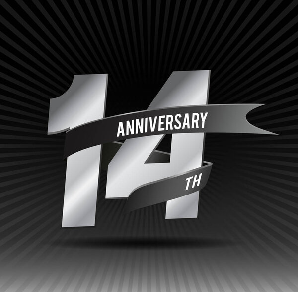 14   years silver  anniversary decorative background