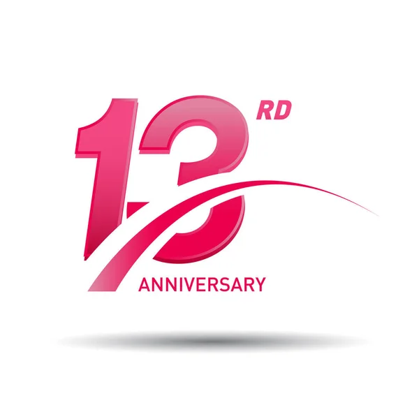 Years Red Anniversary Logo White Background — Stock Vector