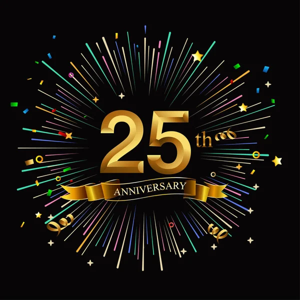 Years Golden Anniversary Decorative Background — Stock Vector