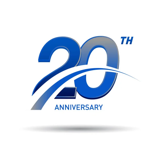 Anos Logotipo Aniversário Azul Fundo Branco — Vetor de Stock