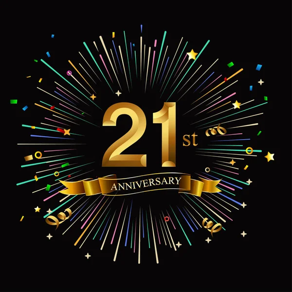 21  years  golden  anniversary decorative background